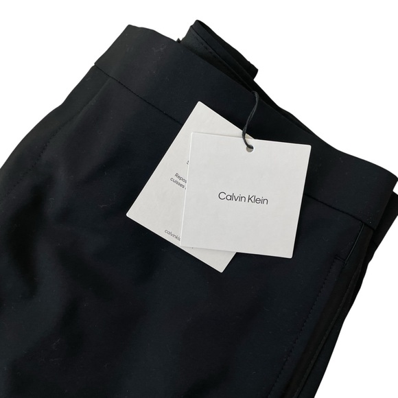 Calvin Klein Mens Slim fit Tuxedo Dress Pants 34X34 Black Solid Stretch $200 - Picture 1 of 10